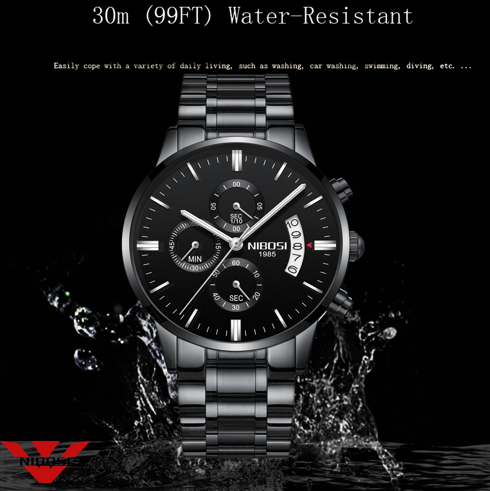 NIBOSI Stainless Steel Black Q - огляд і ціна Jewelry Inspired Watches
