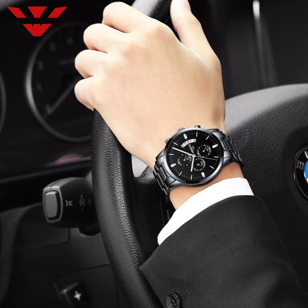 NIBOSI Stainless Steel Black Q - огляд і ціна Jewelry Inspired Watches