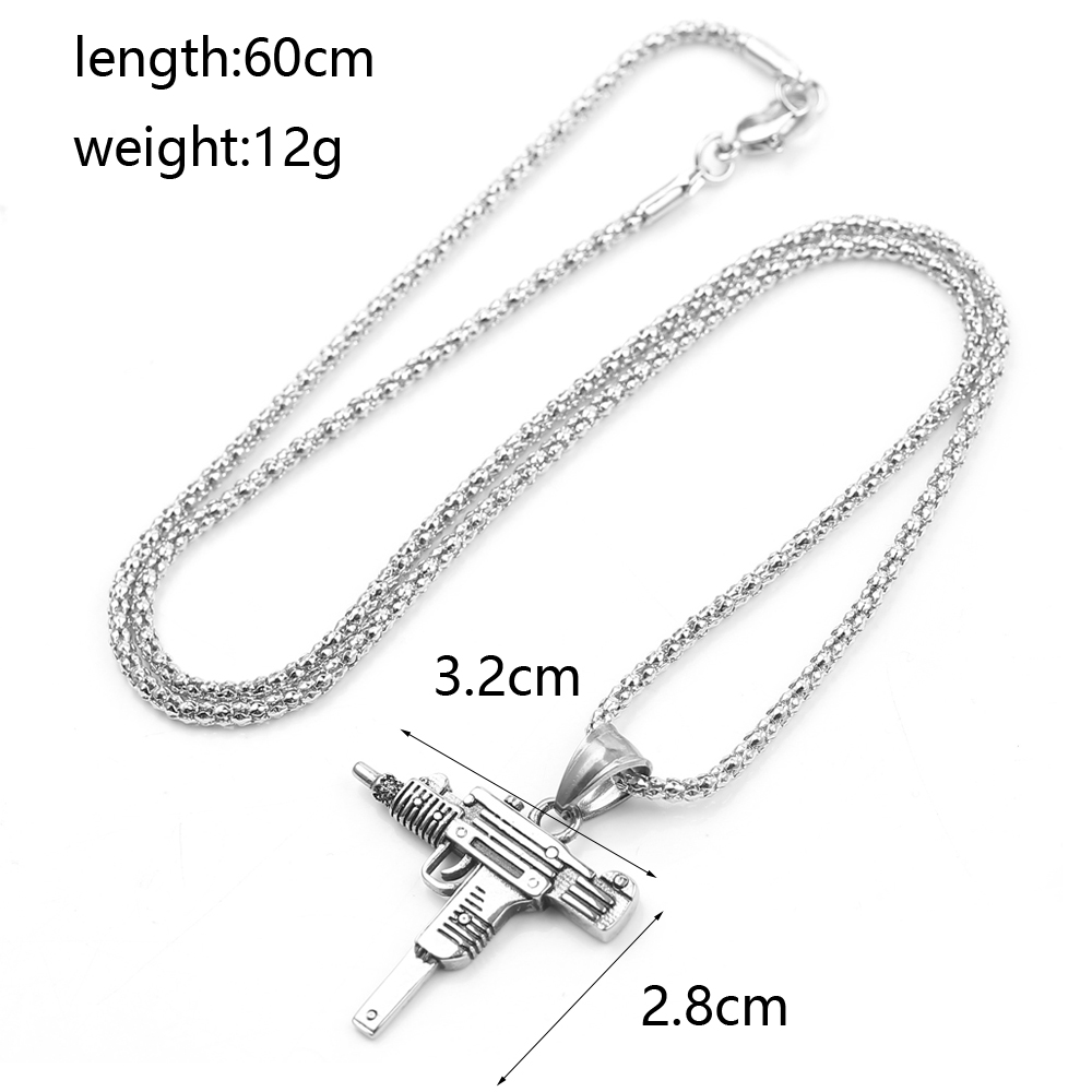 Punk Uzi Pistol Machine Gun Ne - огляд і ціна Hip Hop Chain Necklace