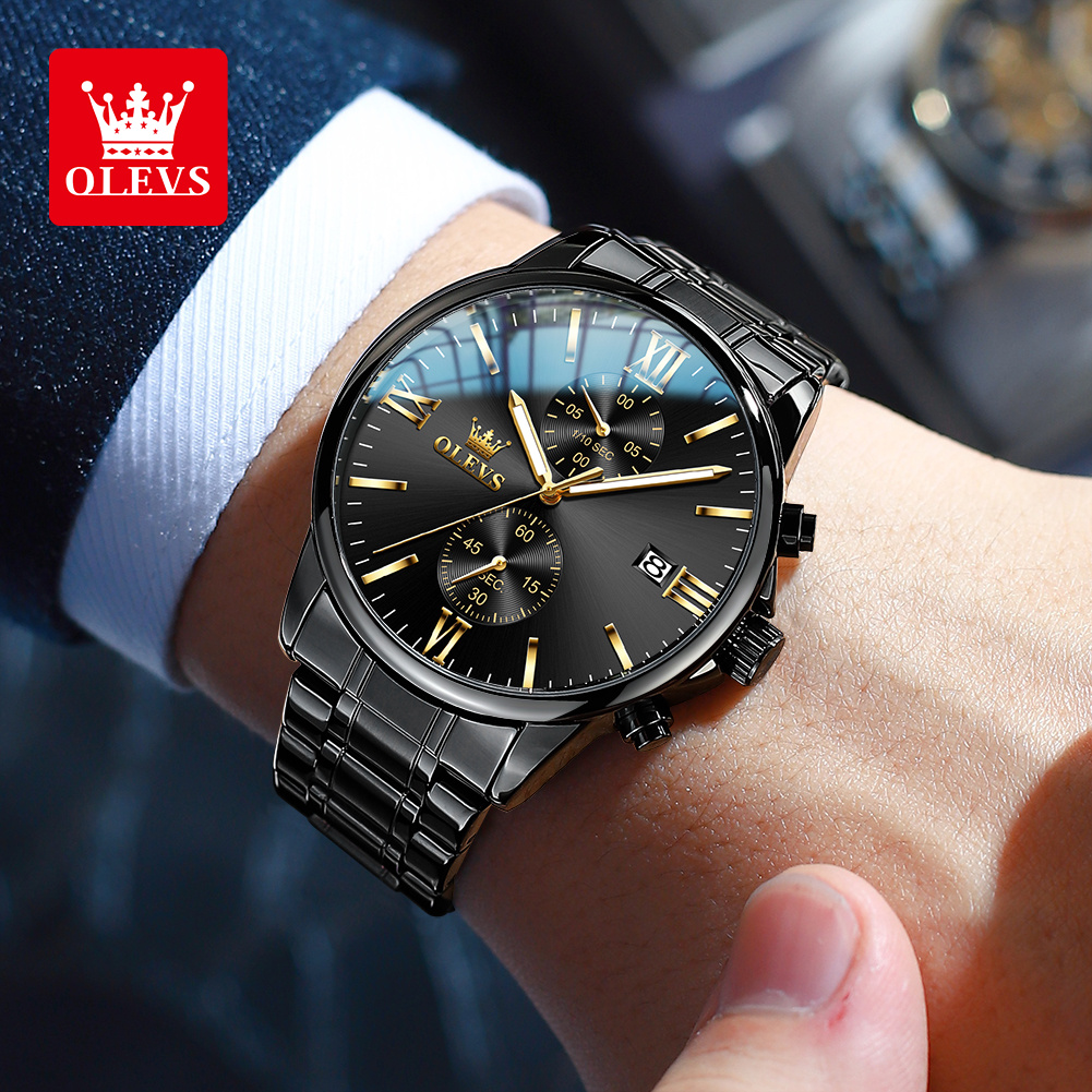 OLEVS 2886 Classic Black Quart - огляд і ціна Jewelry Inspired Watches