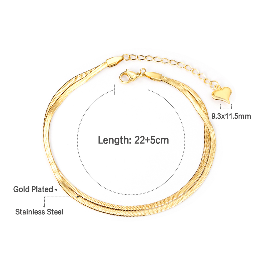 LUXUSTEEL Fashion Double Flat  - огляд і ціна Anklet Foot Chain