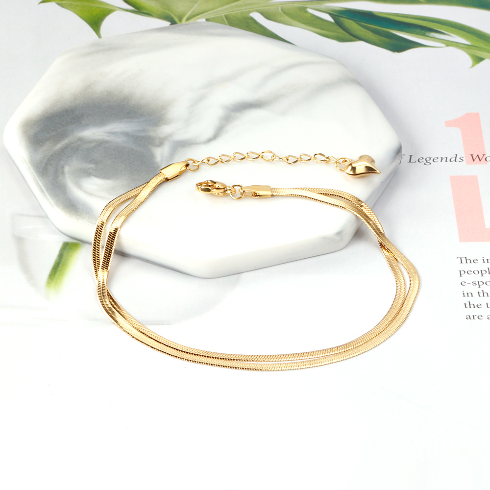 LUXUSTEEL Fashion Double Flat  - огляд і ціна Anklet Foot Chain
