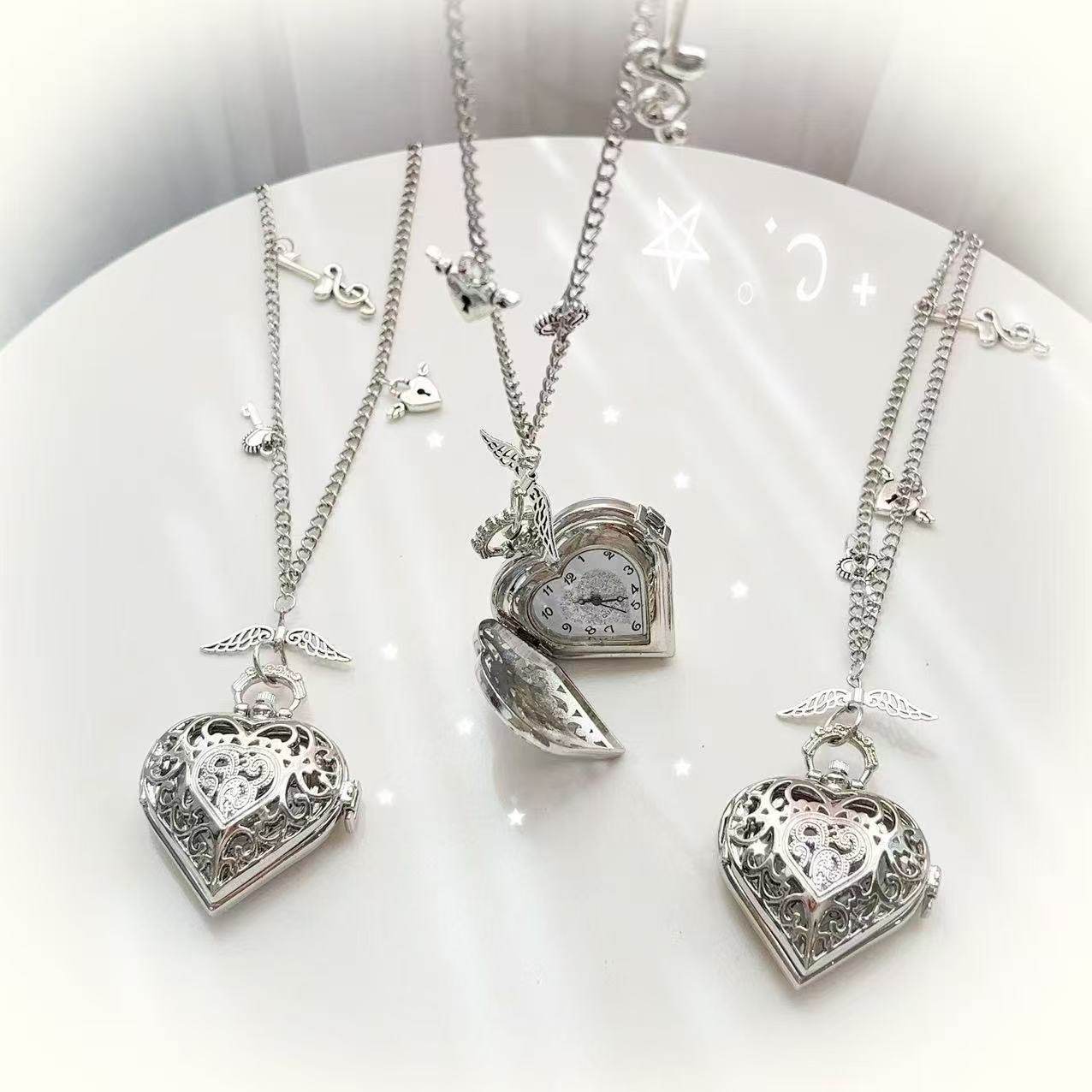 Y2K Hollow Heart Pocket Watch  - огляд і ціна Vintage Jewelry Watches Women