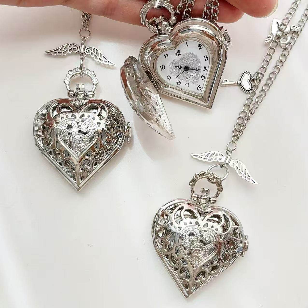 Y2K Hollow Heart Pocket Watch  - огляд і ціна Vintage Jewelry Watches Women