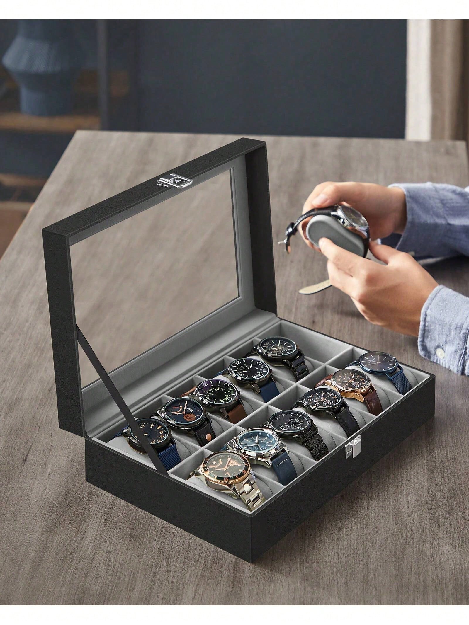12-Slot Lockable Watch Box wit - огляд і ціна Jewelry Box That Holds Watches