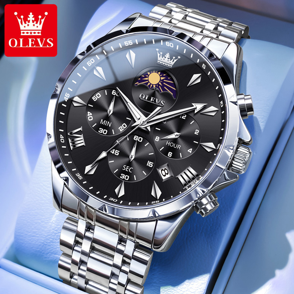 OLEVS 3653 Brand Moon Phase Ca - огляд і ціна Jewelry Inspired Watches