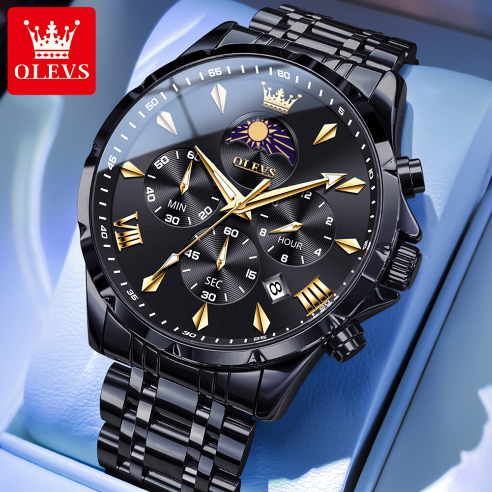 OLEVS 3653 Brand Moon Phase Ca - огляд і ціна Jewelry Inspired Watches