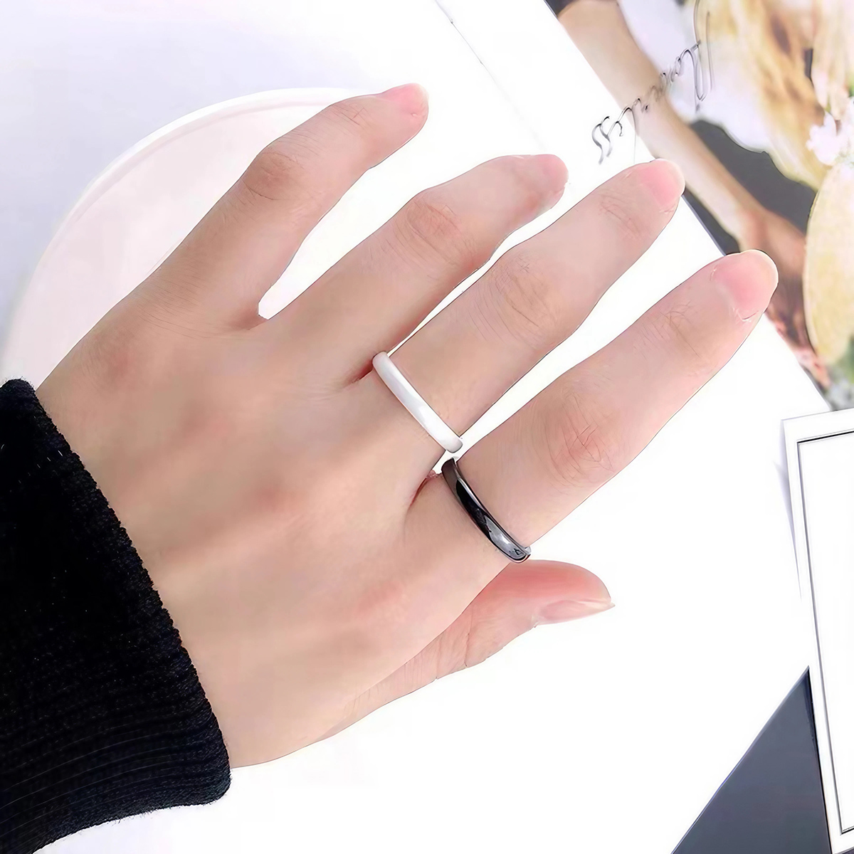 3mm Ceramic Wedding Band for W - огляд і ціна Minimalist Ring Stackable