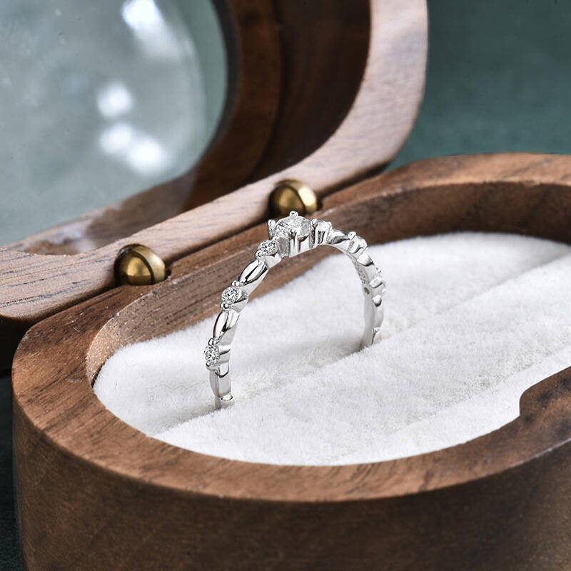 925 Sterling Silver Bamboo Sta - огляд і ціна Minimalist Ring Stackable