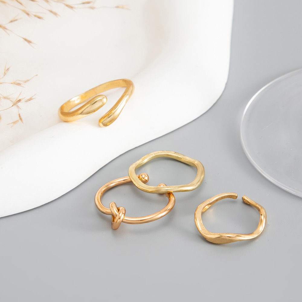 4pcs Set Fashion Knot Twist Wa - огляд і ціна Minimalist Ring Stackable