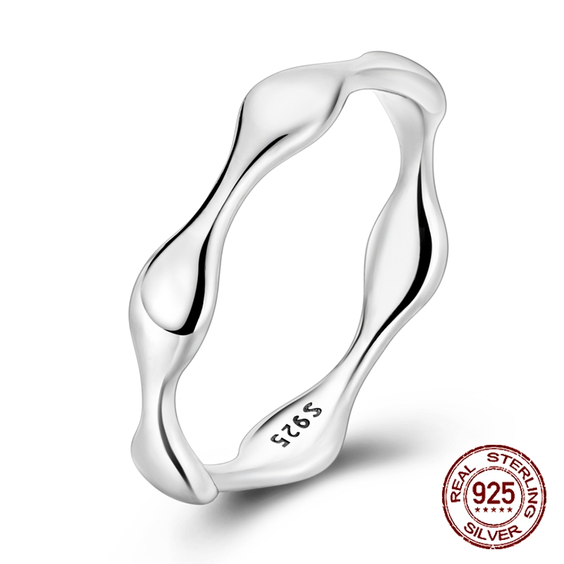 925 Sterling Silver Wavy Irreg - огляд і ціна Minimalist Ring Stackable