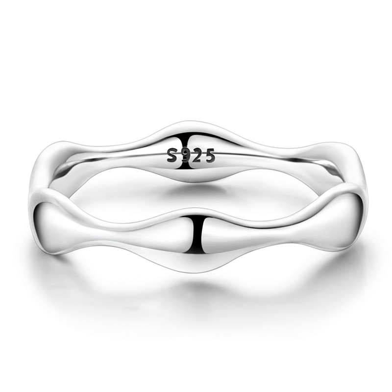 925 Sterling Silver Wavy Irreg - огляд і ціна Minimalist Ring Stackable
