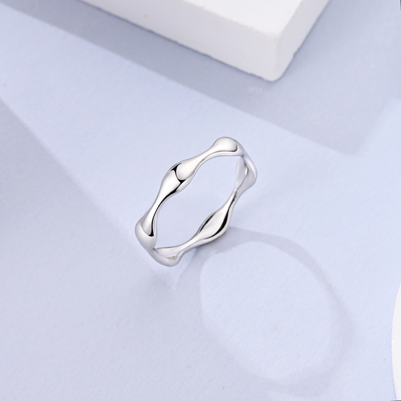 925 Sterling Silver Wavy Irreg - огляд і ціна Minimalist Ring Stackable